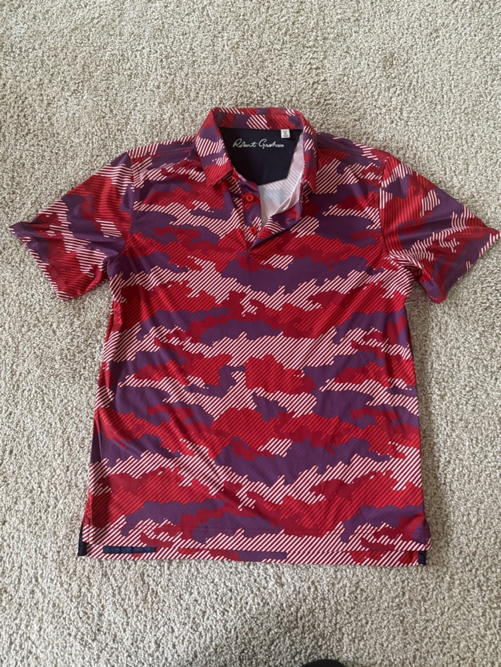 Robert Graham Red and Blue Camo Polo